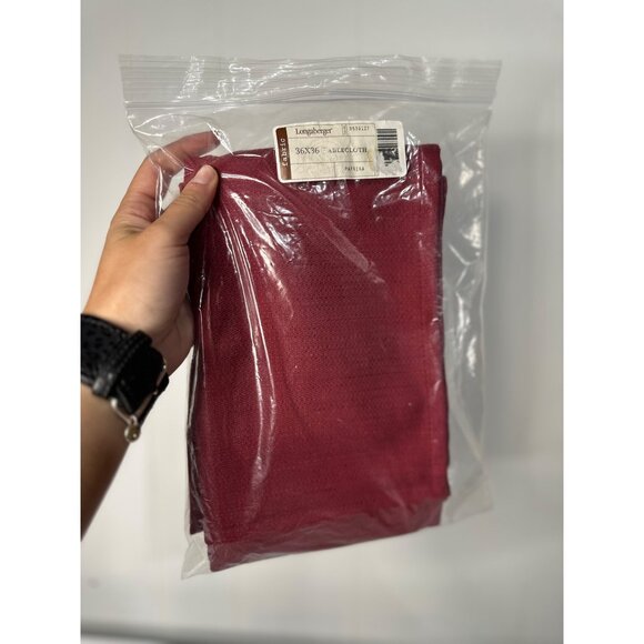 Longaberger 36x36 Tablecloth Paprika Red #8539127 New Sealed Cotton Fabric - Picture 2 of 3